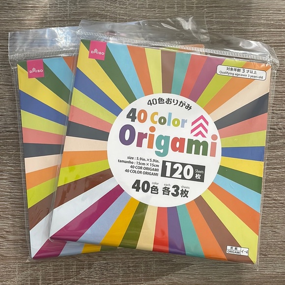 Daiso Office Daiso Japan Origami Paper 4 Colors 20 Sheets 2 Packs